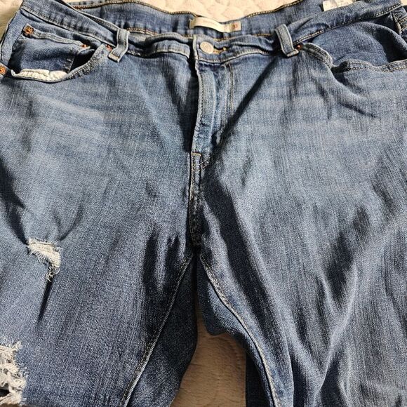 Levis Boyfriend Jeans 33 distressed ripped frayed denim - Picture 2 of 6